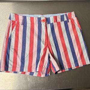crown & ivy Red, Pink, and Blue Striped Women Shorts